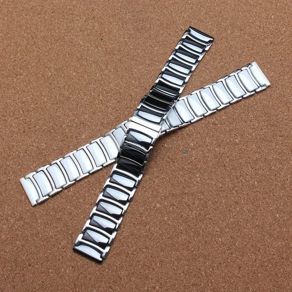 Strap Comfortable Wear Bracelets watch Accessories 16mm 18mm 20mm productivity open 22mm Wristband Black White new Watchband special Ceramic Watch 