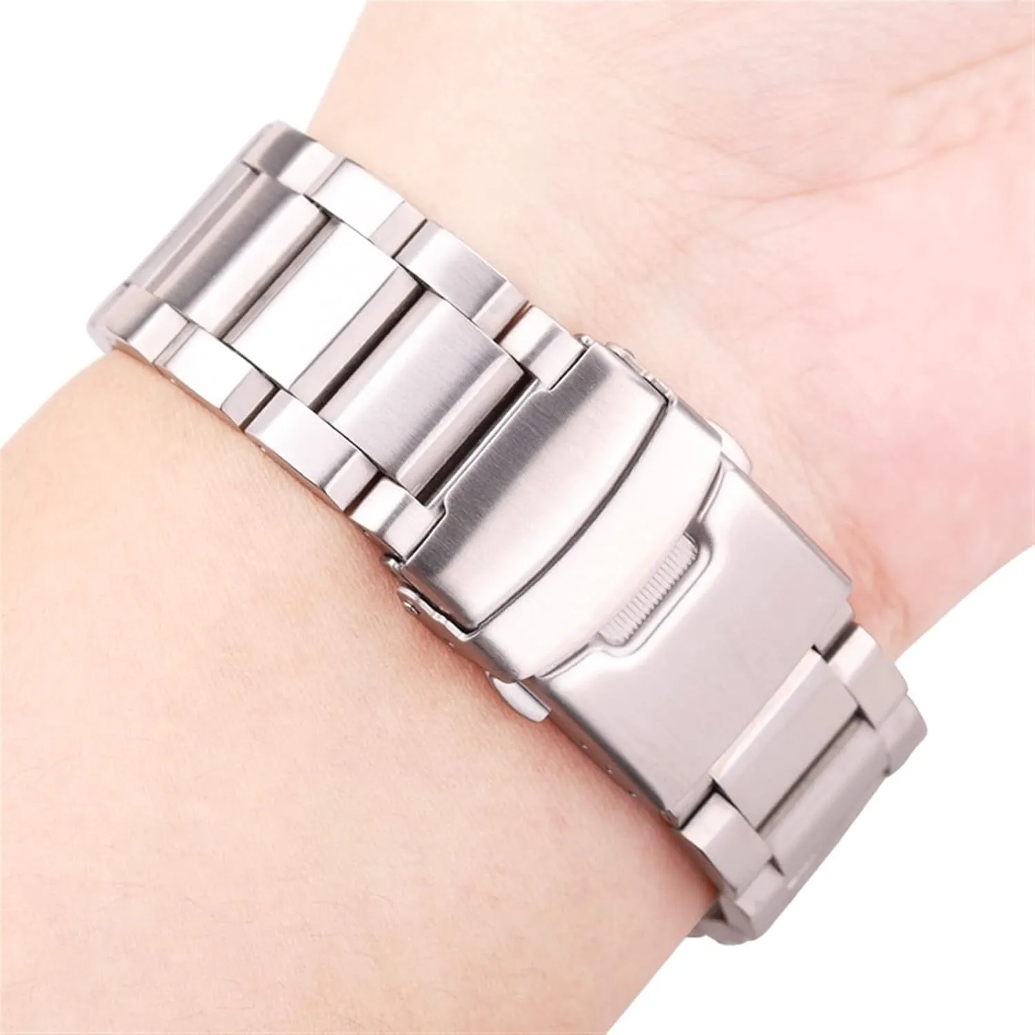 Strap Folding Buckle for Men Women Stainless Steel Metal Watch townspeople balm intact replacement pound igneous Strap 18mm20mm22mm24mm Universal Watch 