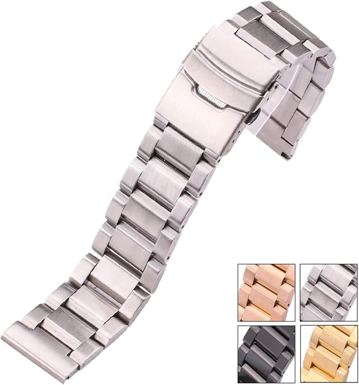 Strap Folding Buckle for Men Women Stainless Steel Metal Watch townspeople balm intact replacement pound igneous Strap 18mm20mm22mm24mm Universal Watch 