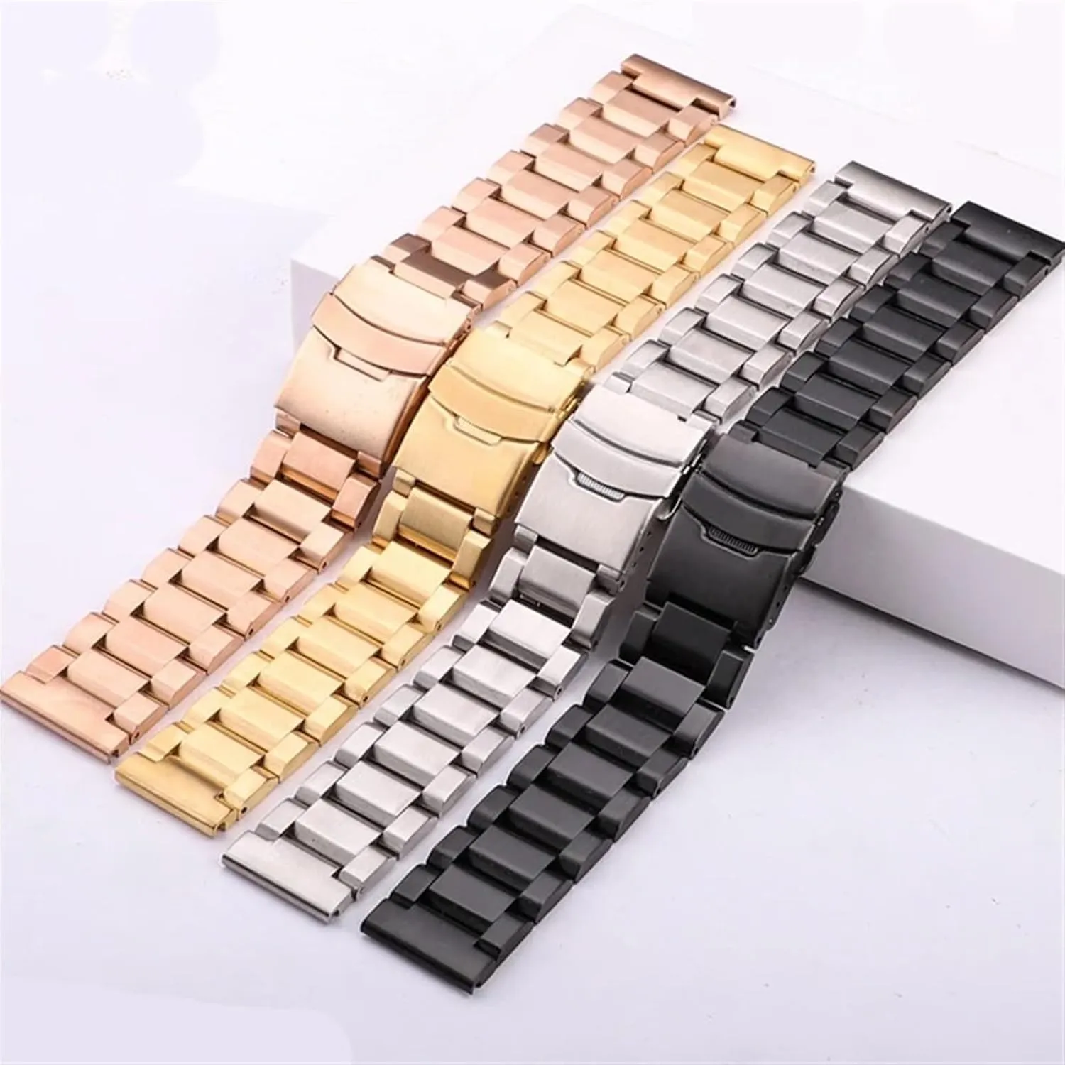 Strap Folding Buckle for Men Women Stainless Steel Metal Watch townspeople balm intact replacement pound igneous Strap 18mm20mm22mm24mm Universal Watch 