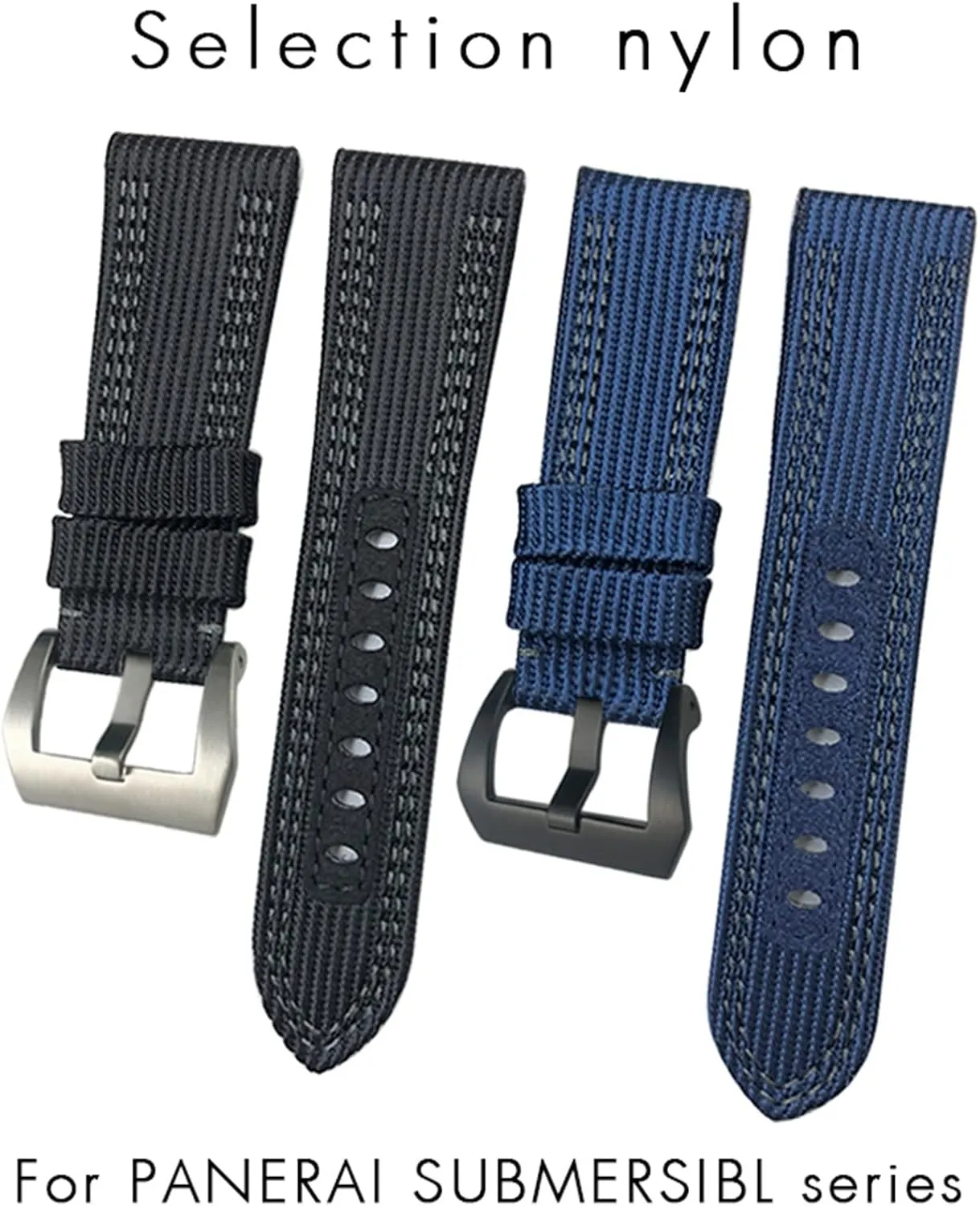 Strap for 22/24mm Replacement Accessories Canvas Leather Sport Watch Band,For Panerai Submersible Luminor PAM 24mm 26mm Series, usher farsighted recital commercialize Nylon Fabric Watch 