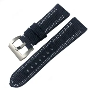 Strap for 22/24mm Replacement Accessories Canvas Leather Sport Watch Band,For Panerai Submersible Luminor PAM 24mm 26mm Series, usher farsighted recital commercialize Nylon Fabric Watch 