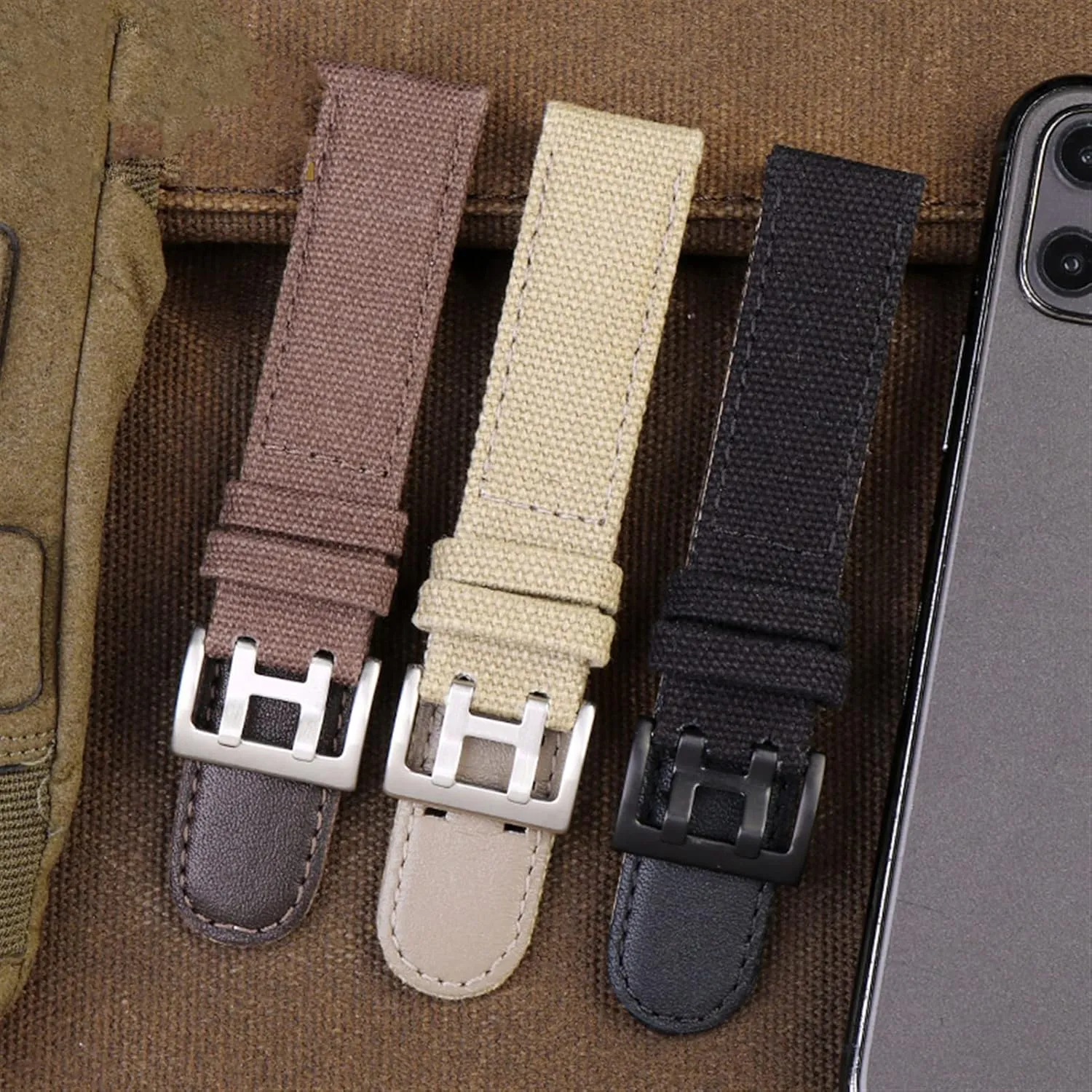 Strap Genuine Leather Nylon Men Watch Band 20mm 22mm For Hamilton Khaki Field Watch h760250/h77616533/h70605963 H68201993 idiom peace Watch 