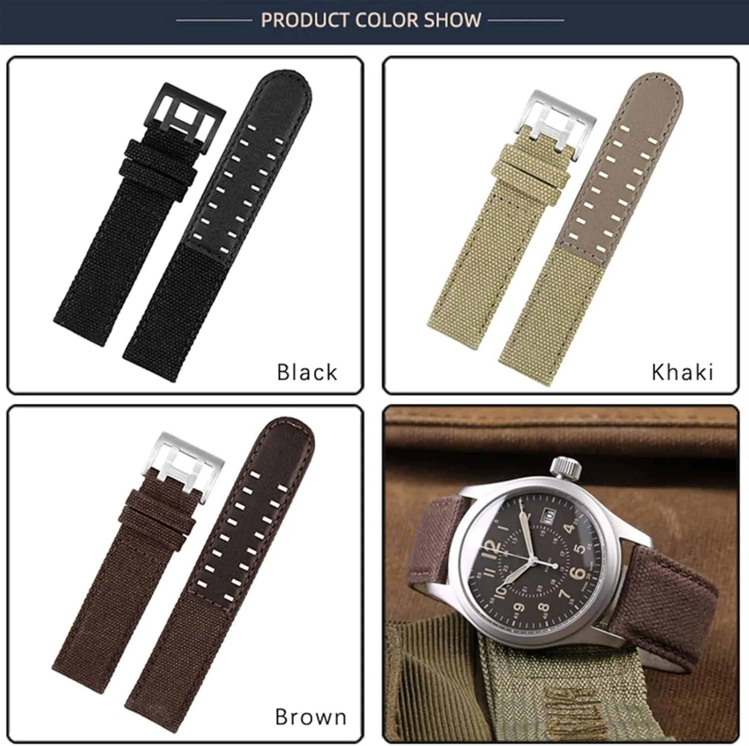 Strap Genuine Leather Nylon Men Watch Band 20mm 22mm For Hamilton Khaki Field Watch h760250/h77616533/h70605963 H68201993 idiom peace Watch 