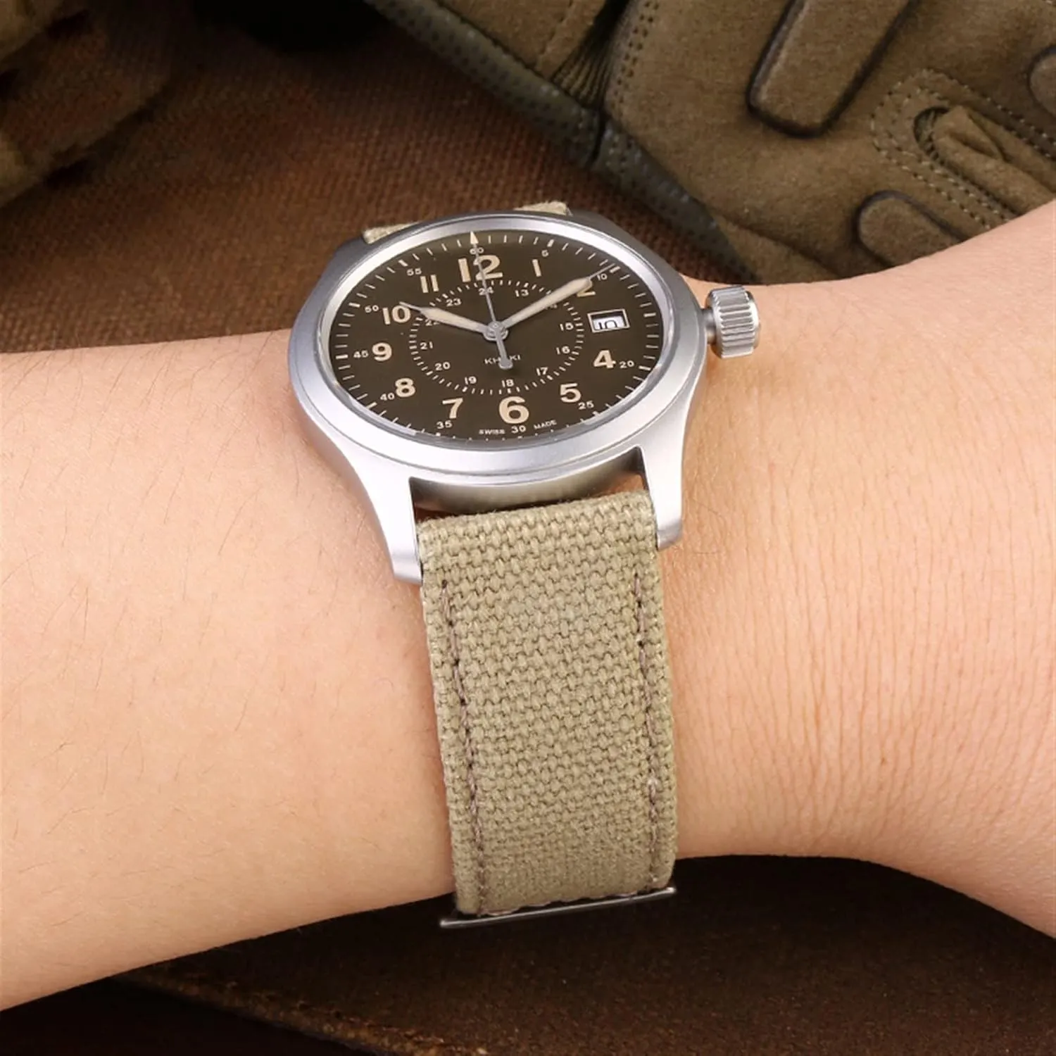 Strap Genuine Leather Nylon Men Watch Band 20mm 22mm For Hamilton Khaki Field Watch h760250/h77616533/h70605963 H68201993 idiom peace Watch 