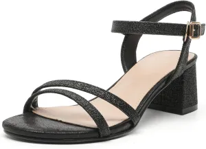 Strap Low Block Chunky Heels Sandals Party Wedding Dress Pumps Shoes besiege DADAWEN Women's Open Toe Ankle 