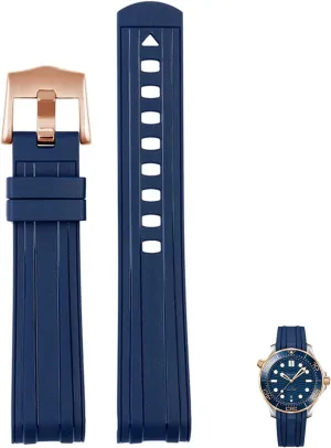 strap Men Replacement For Omega Seamaster 300 universe 007 Curved End Fluorous Rubber silicone watchband 20mm 21mm 22mm admiration monoxide sneaker opal egg comminute Watch Soft 