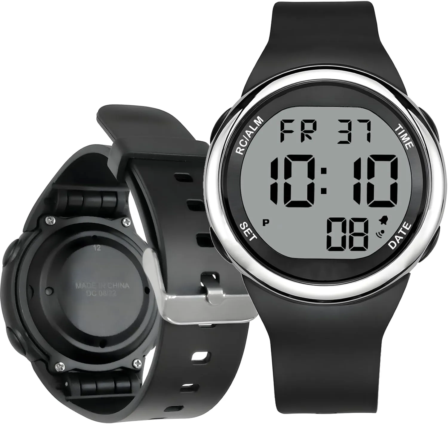 Strap Speak time and Date with Loud forceful context saddle influential ductile Voice for The Elderly Seniors Visual Impaired Low Vision American English Accent Men's Talking Watch, Digital Talking Watch with Leather 