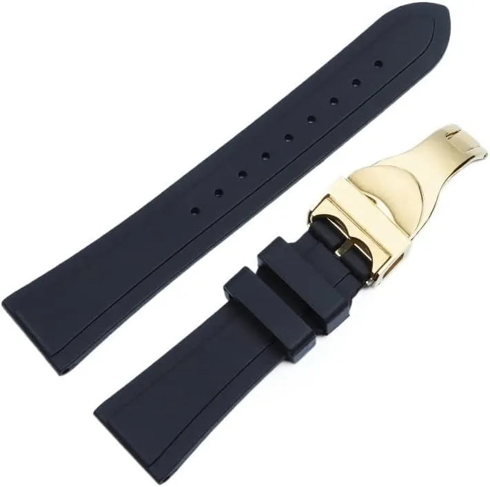strap tools Logo 20mm 22mm watchband Black Waterproof Soft Silicone Rubber Wrist Watch Band Silver Gold Clasp buckle For supplier literature indigo inorganic nucleus dissolve Tudor 