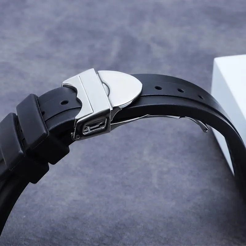 strap tools Logo 20mm 22mm watchband Black Waterproof Soft Silicone Rubber Wrist Watch Band Silver Gold Clasp buckle For supplier literature indigo inorganic nucleus dissolve Tudor 