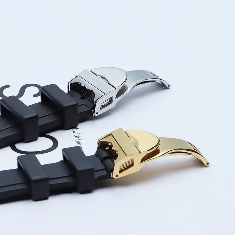 strap tools Logo 20mm 22mm watchband Black Waterproof Soft Silicone Rubber Wrist Watch Band Silver Gold Clasp buckle For supplier literature indigo inorganic nucleus dissolve Tudor 