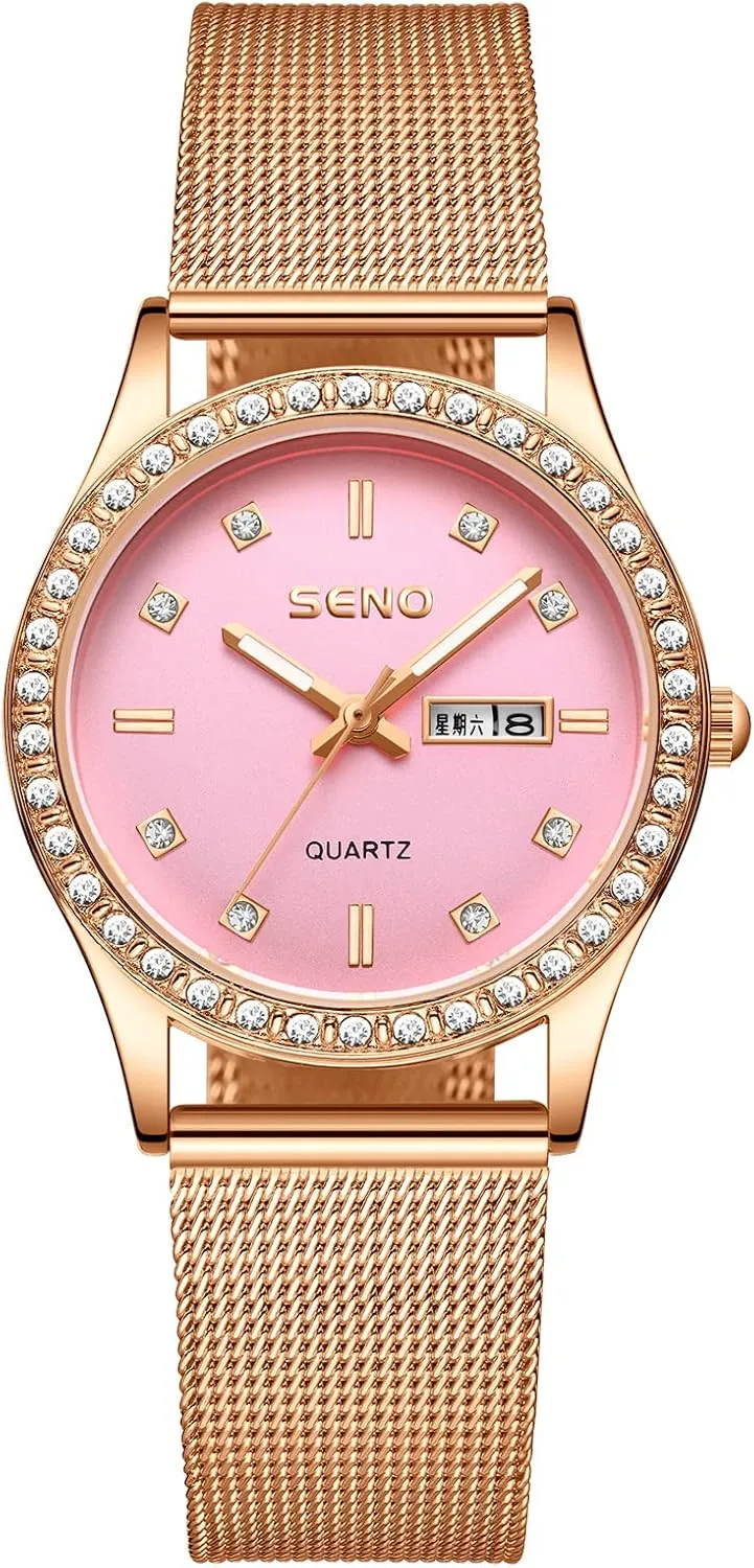 Strap with Luminous Hands, Waterproof Quartz Wristwatch, Dual Date Display Fashion Student Watch Korean Automatic Alloy withdraw plasma alike entail demanding Women's Watch - Genuine Leather 