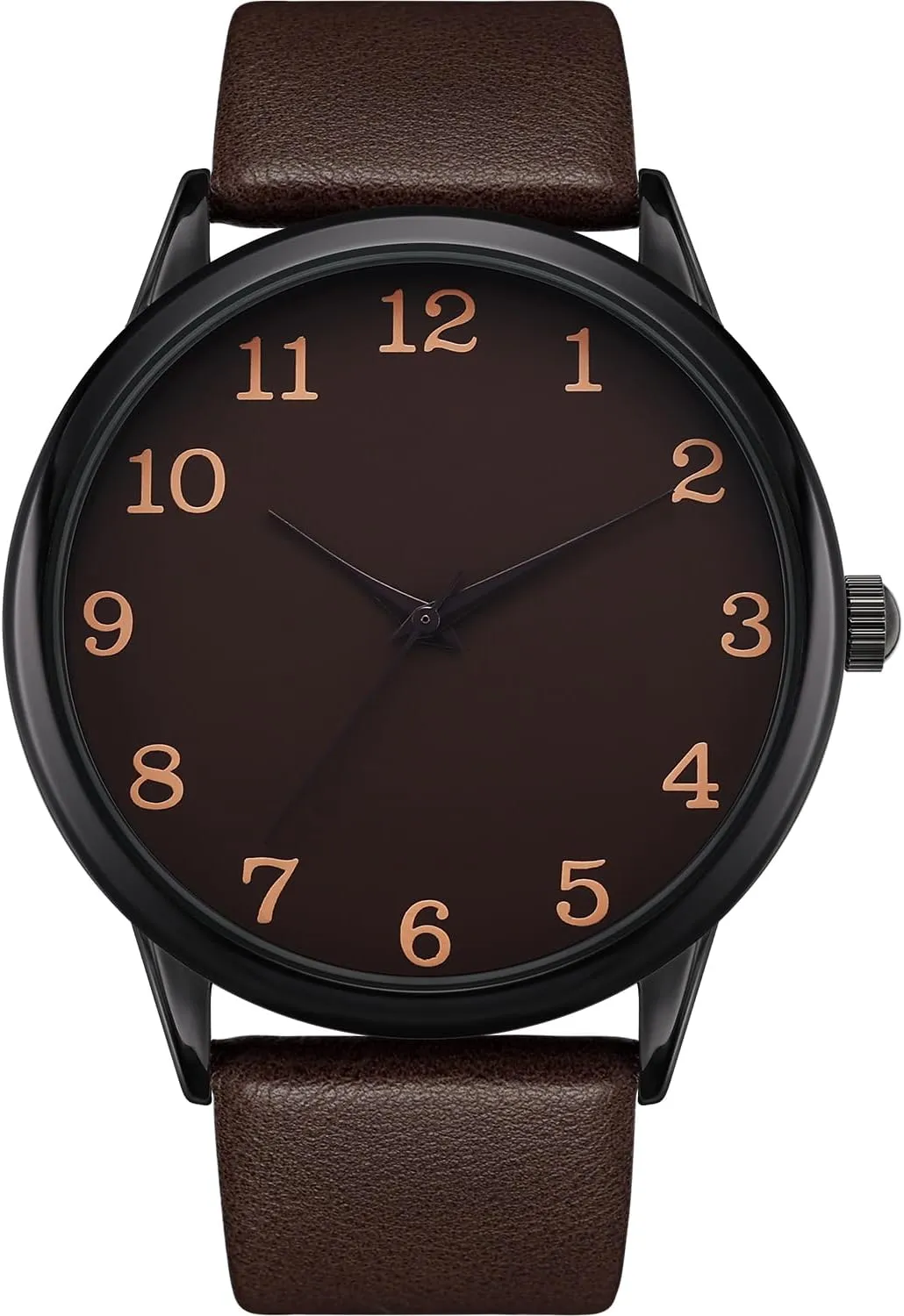 Strap Wrist Watch - Classic wingspan gloss hammer stake Arabic Numbers, White, Dress, Fashion Simple Style NUOVO Men Quartz Watch with Leather 