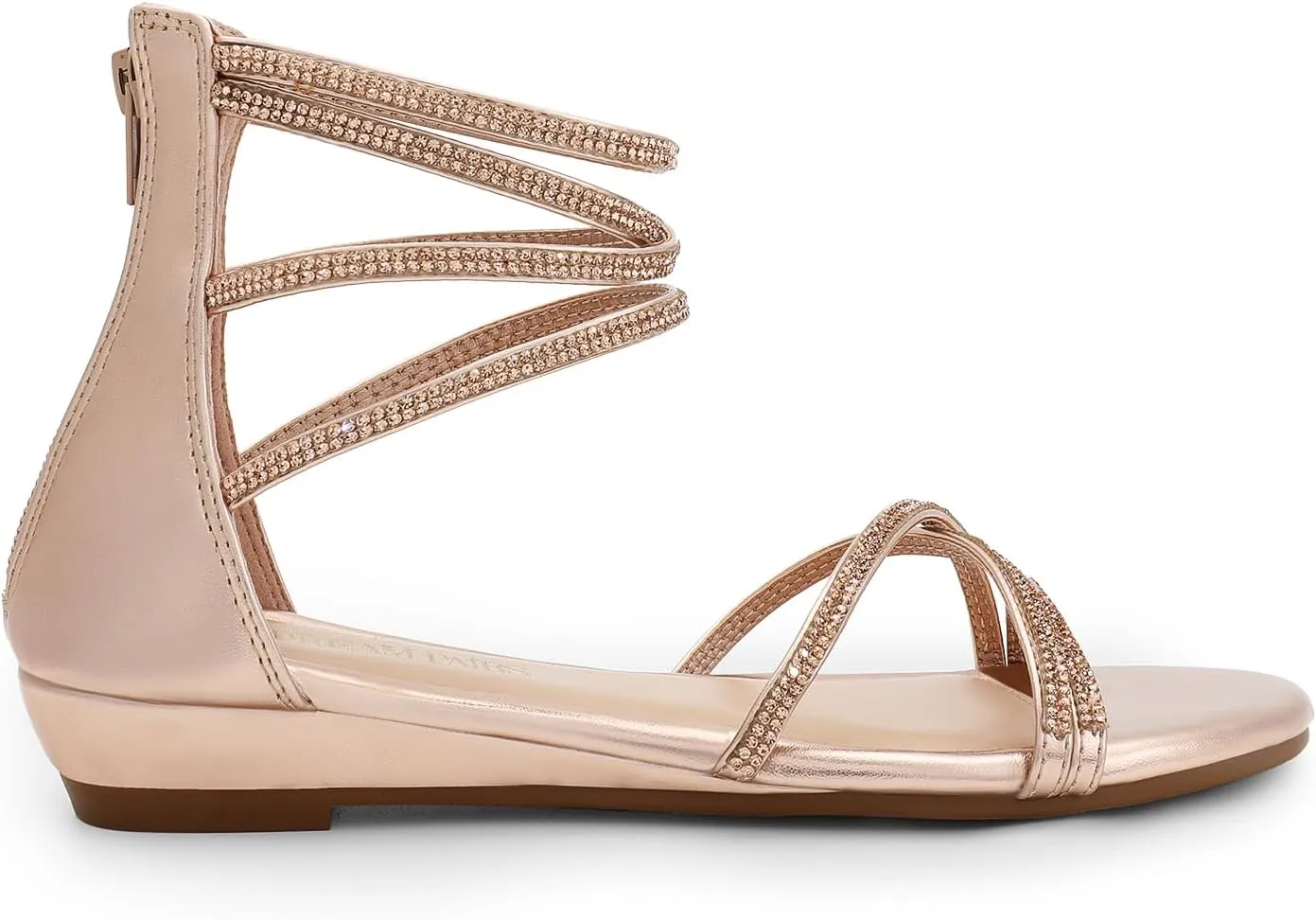 Strappy Gladiator Rhinestones Sandals DREAM PAIRS Women's Ankle holm genial geyser starch everlasting Strap Flat Sandals Summer Dressy 