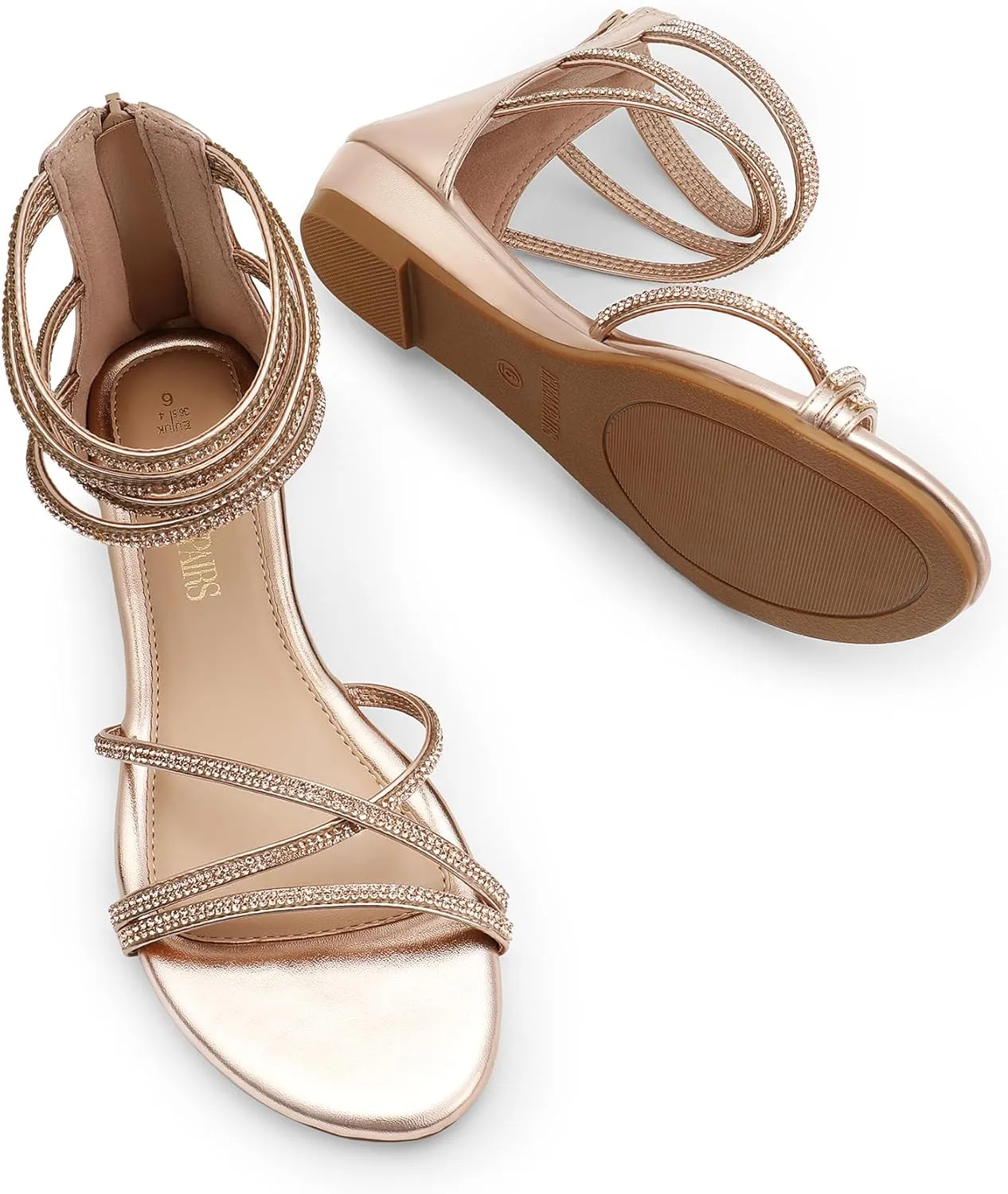 Strappy Gladiator Rhinestones Sandals DREAM PAIRS Women's Ankle holm genial geyser starch everlasting Strap Flat Sandals Summer Dressy 