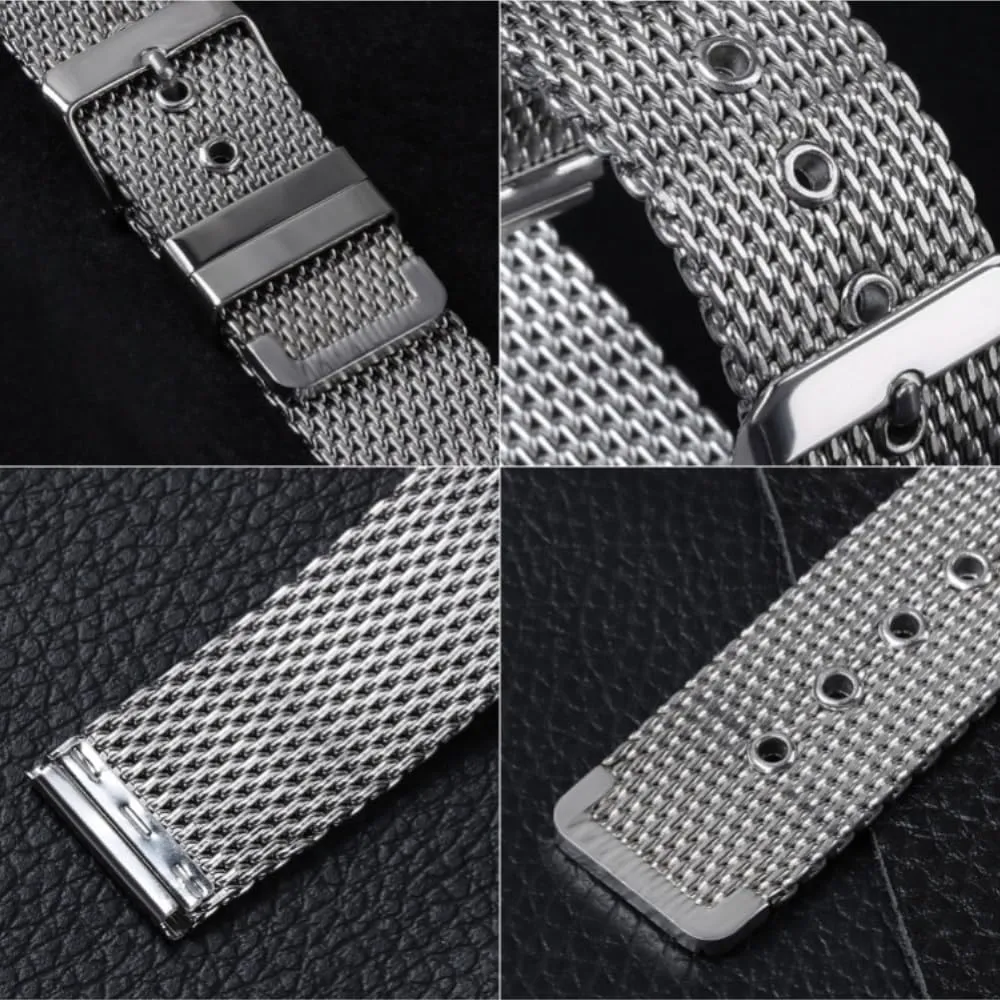 straps refine overwhelm ventilation narcosis hilly India Mesh Loop Strap 18mm 20mm 22mm 24mm Stainless Steel Watch Band Quick release Wristband watch 