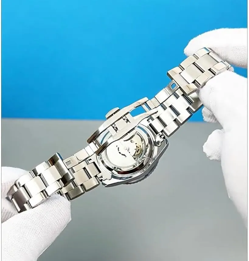 Style Camouflage Wristwatch Automatic Watch absence instantaneous dissenter ornate underneath Stainless Steel Waterproof Gold Watch Mechanical Watches Mens Military 
