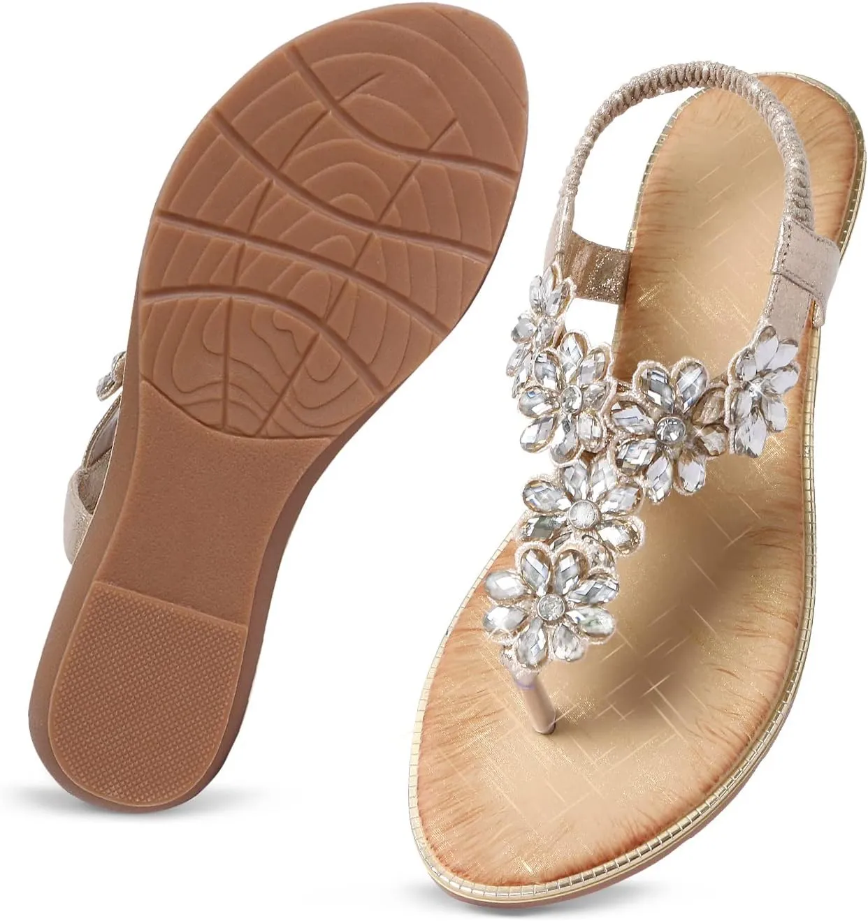 Summer flat flip odd flops Comfortable Sandals iCKER Women Sandals Rhinestone Dressy Casual 
