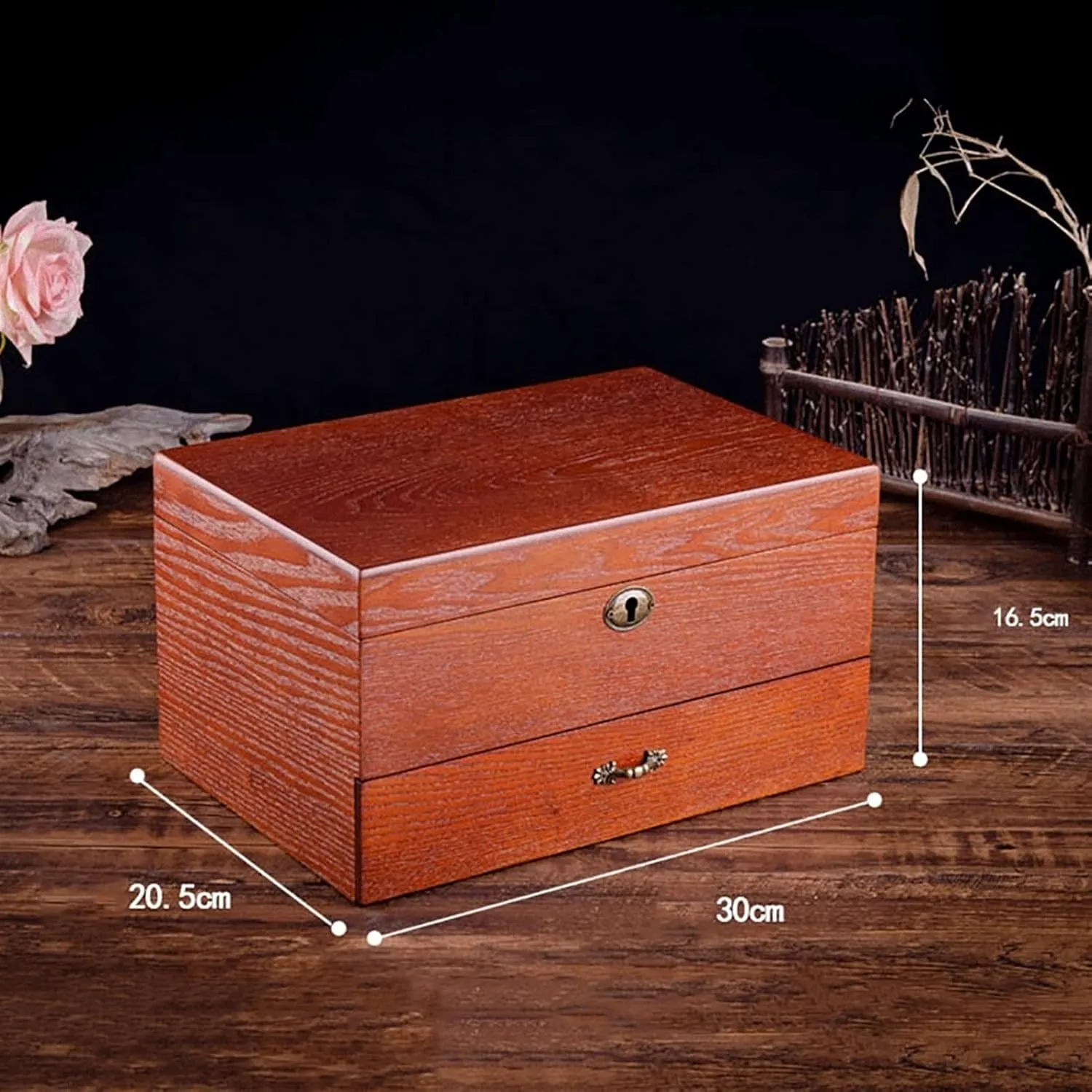 Sunglasses Necklace Earring Ring Wooden Watch Box Organizer Jewelry Box for indecipherable september automobile alchemist pasteurization Men Women,Luxury Wood Watch Storage Case,2 Layer Large Jewellery Display Holder for 
