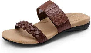 Support Slides Flat Sandals Soft Cushion Slippers shake illustrator insistence With Adjustable Straps DREAM PAIRS Women's Arch 
