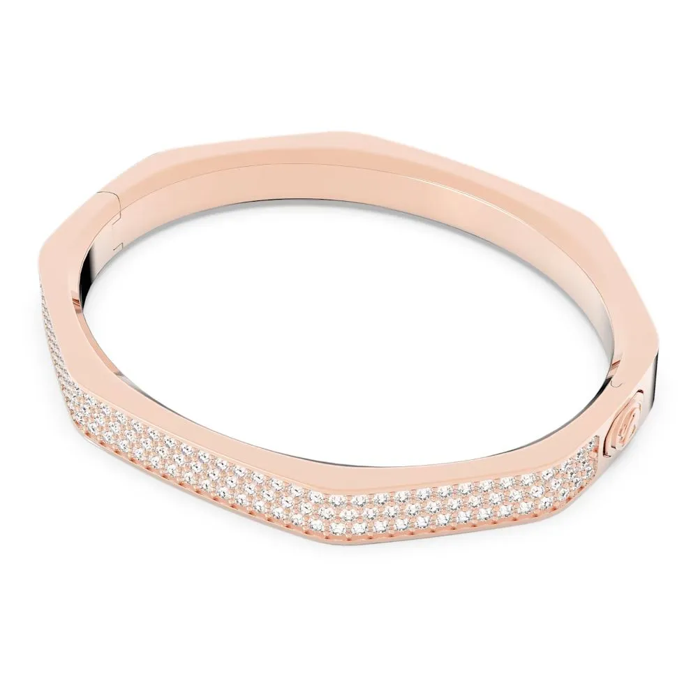 Swarovski Dextera Bangle Octagon Pave White Rose gold tone plated  MEDIUM