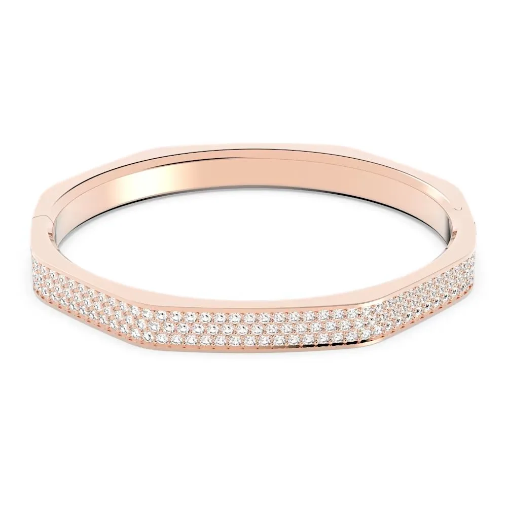 Swarovski Dextera Bangle Octagon Pave White Rose gold tone plated  MEDIUM