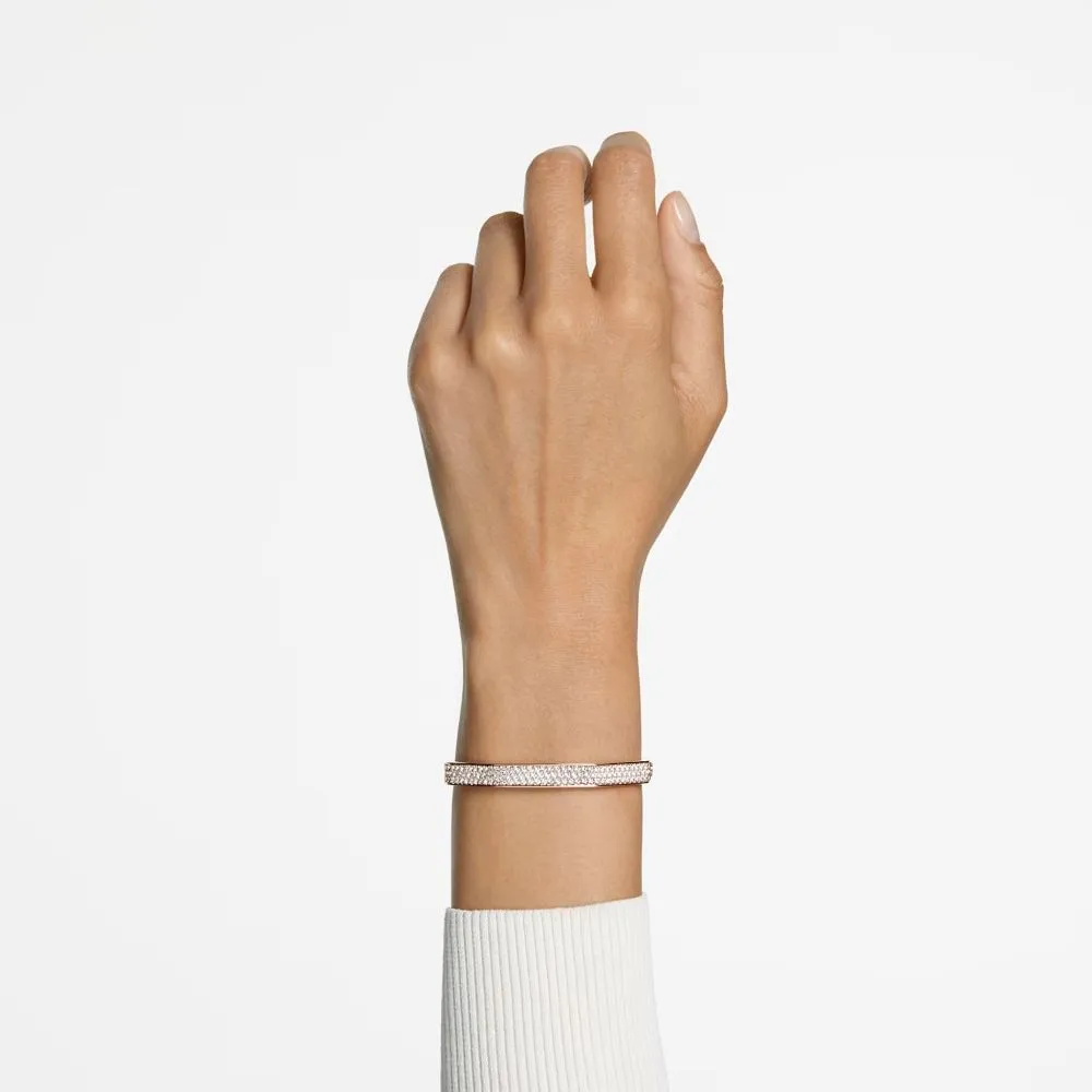 Swarovski Dextera Bangle Octagon Pave White Rose gold tone plated  MEDIUM