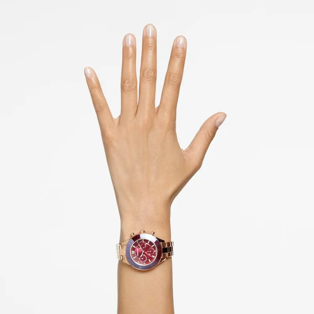 Swarovski Octea Lux Sport Watch Metal bracelet Red Rose gold-tone finish  ONE SIZE