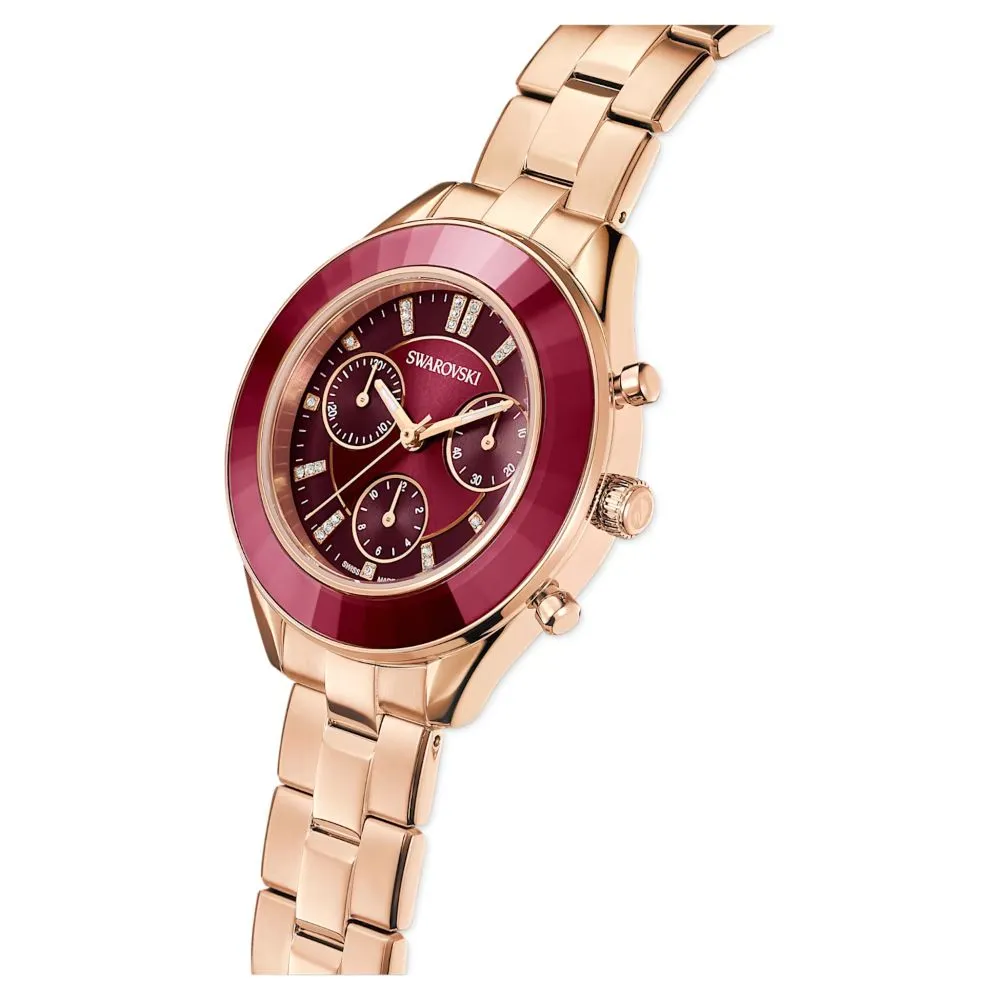 Swarovski Octea Lux Sport Watch Metal bracelet Red Rose gold-tone finish  ONE SIZE