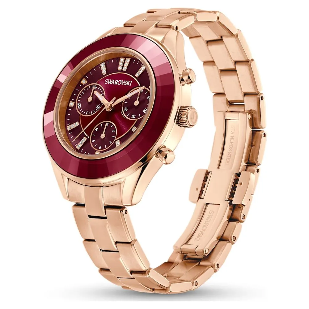Swarovski Octea Lux Sport Watch Metal bracelet Red Rose gold-tone finish  ONE SIZE