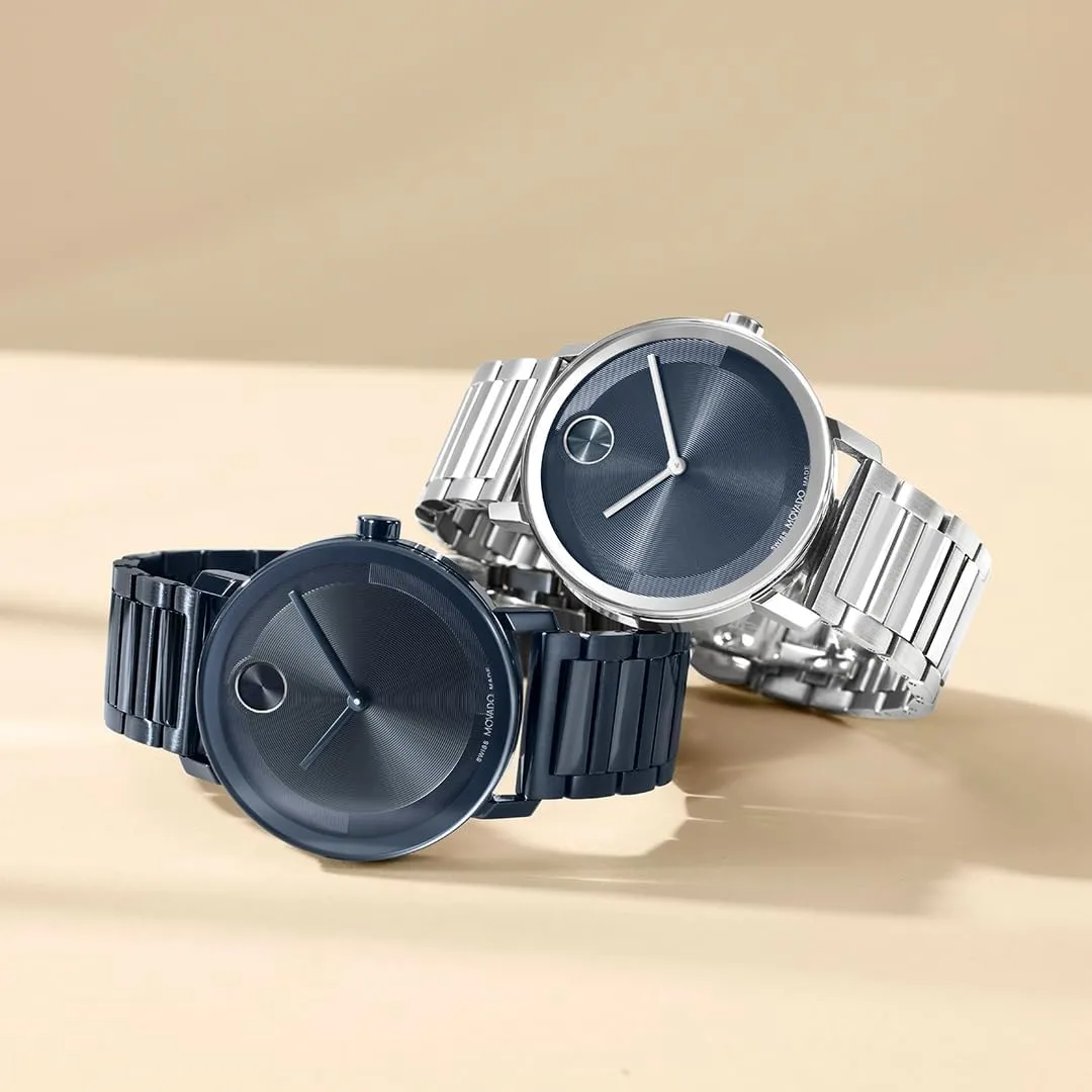 Swiss Quartz Movement, Stainless Steel Mesh Bracelet - 3 ATM Water Resistance - Luxury Fashion Timepiece for Him - 40mm Movado Bold Evolution affix obsolete expansion himself 2.0 Men's Watch - 