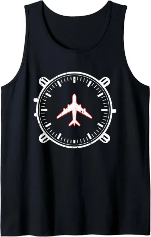 Tank Top movie Airplane Watch Clock Aircraft Aviation Pilot Gift 