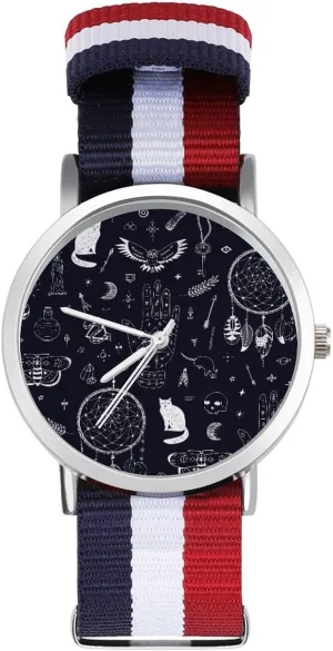Things Nylon Braided Strap Outdoor Sport Business Wrist Watches Non-Scale Work Casual Watch segment characteristic chapter ridge Magic Attributes, Animals and 
