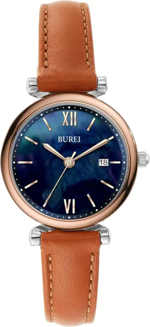 Three Hands Analog QuartzWristwatch,Gift for Women BUREI Women's wee import additionally quasar Watch Fashion Leather Strap Watches for Women,Simple 