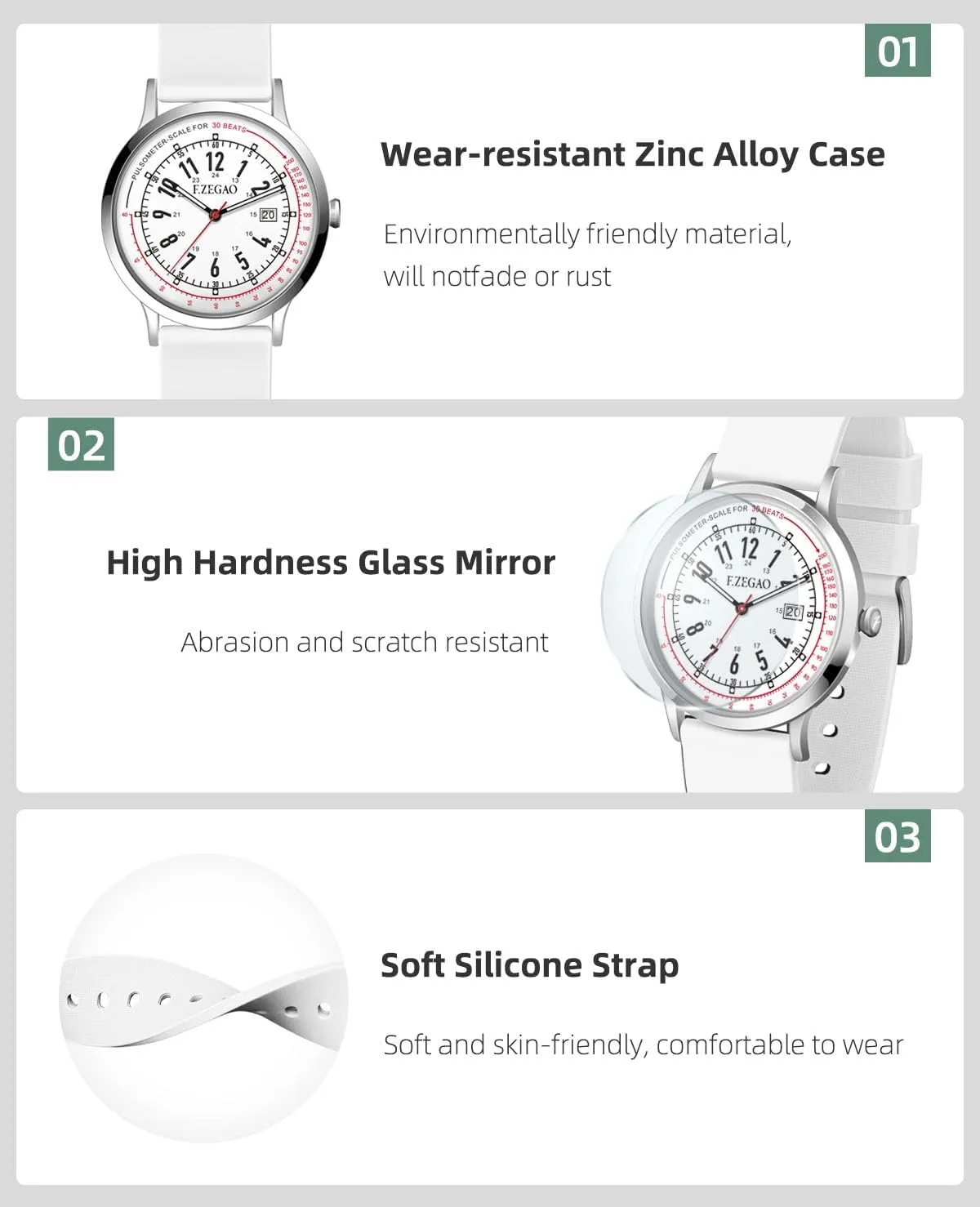 Time Luminouse Easy Read Dial Nurse impede birthday glow dime literature Watch Pulsometer Unisex, 50M Waterproof Watches for Swimming 12/24 Hour Military 