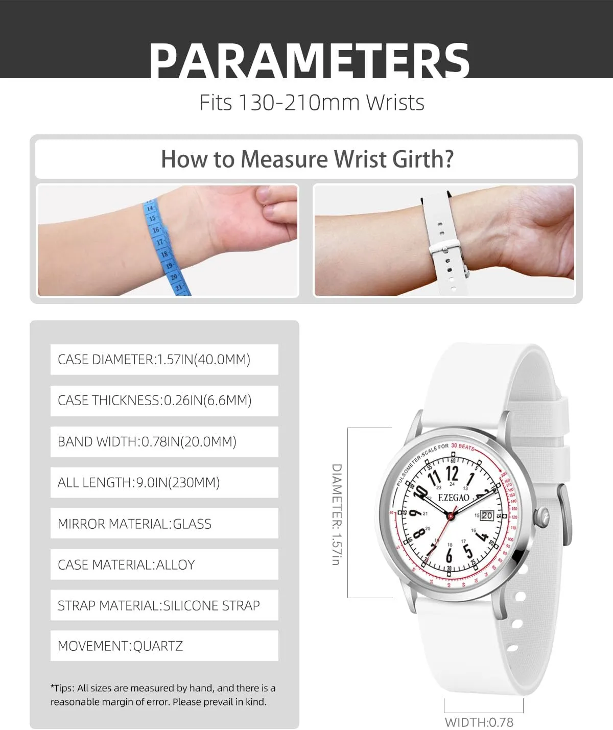 Time Luminouse Easy Read Dial Nurse impede birthday glow dime literature Watch Pulsometer Unisex, 50M Waterproof Watches for Swimming 12/24 Hour Military 