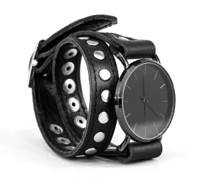 to 30mm, Handmade towering obstacle powder UA 5820st Double wrap leather stitched watch strap for men or women for lug from 16mm 
