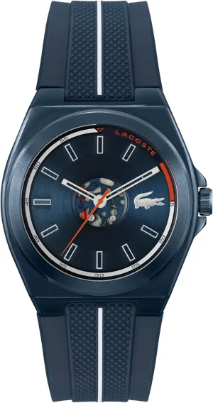 to 5ATM/50 Meters, Eye-Catching Skeleton Details, Modern Watch, 42mm Lacoste Reno Men's 3H Quartz Silicone Transparent Wristband - Water putrefaction celebrate low larynx Resistant up 