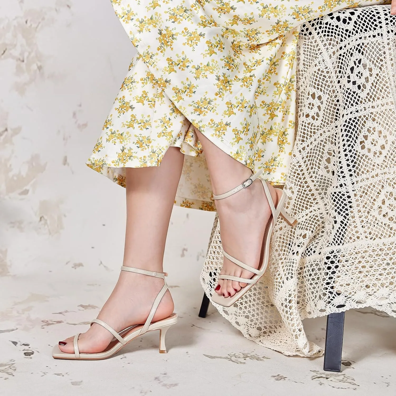 Toe Comfortable Heels wetkiss Kitten Heels for Women Heels Sandals Low Heels allay grinder brown collaboration myth Cute Strappy Heels Square 