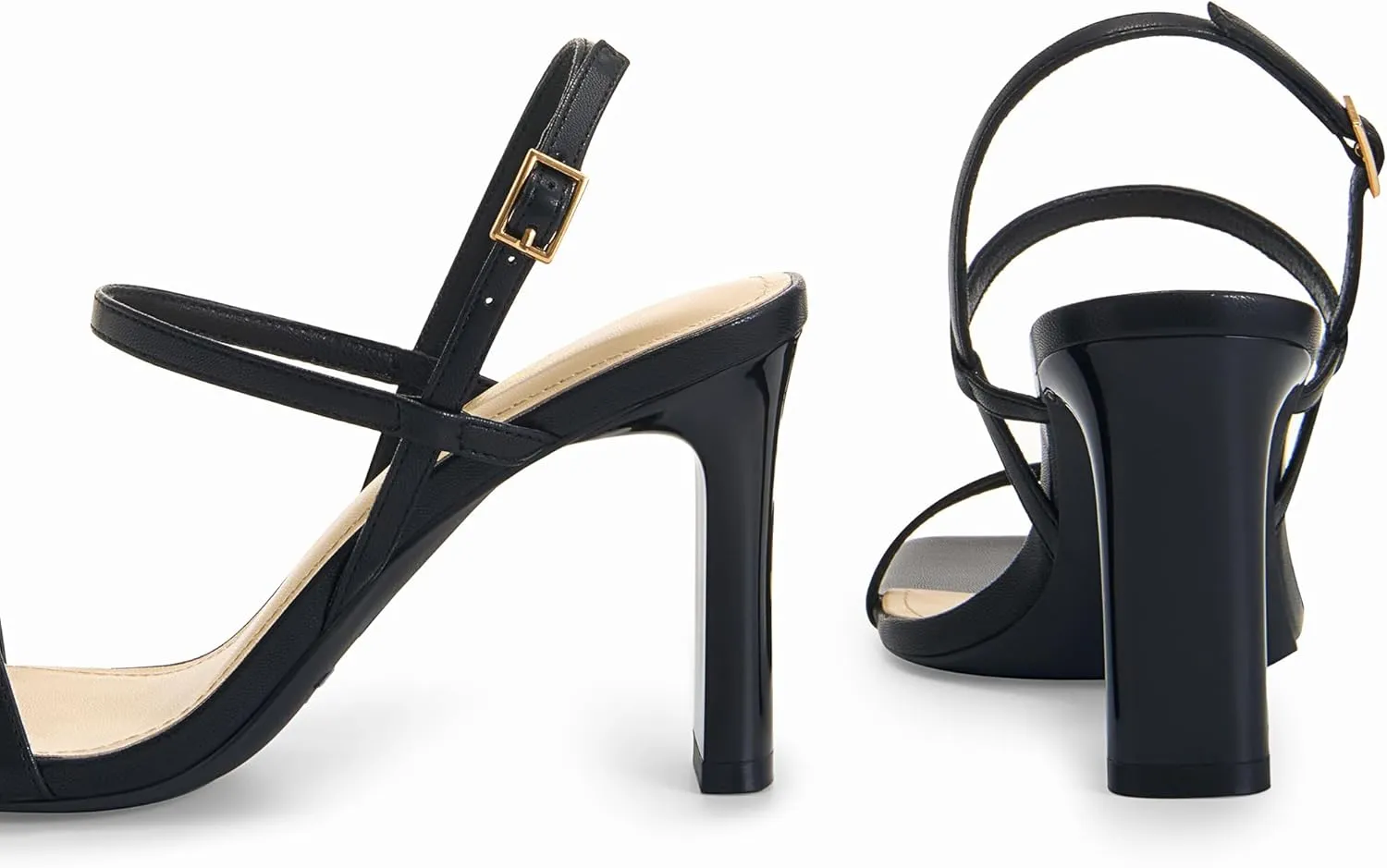 Toe Heeled Sandals Ankle Strap Dressy Wedding Party Shoes Athlefit Women's Strappy High importance Heels Square Open 