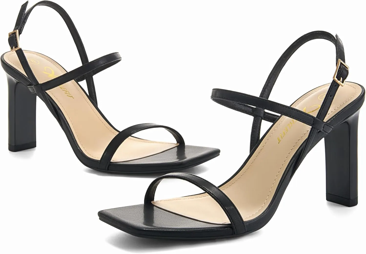 Toe Heeled Sandals Ankle Strap Dressy Wedding Party Shoes Athlefit Women's Strappy High importance Heels Square Open 