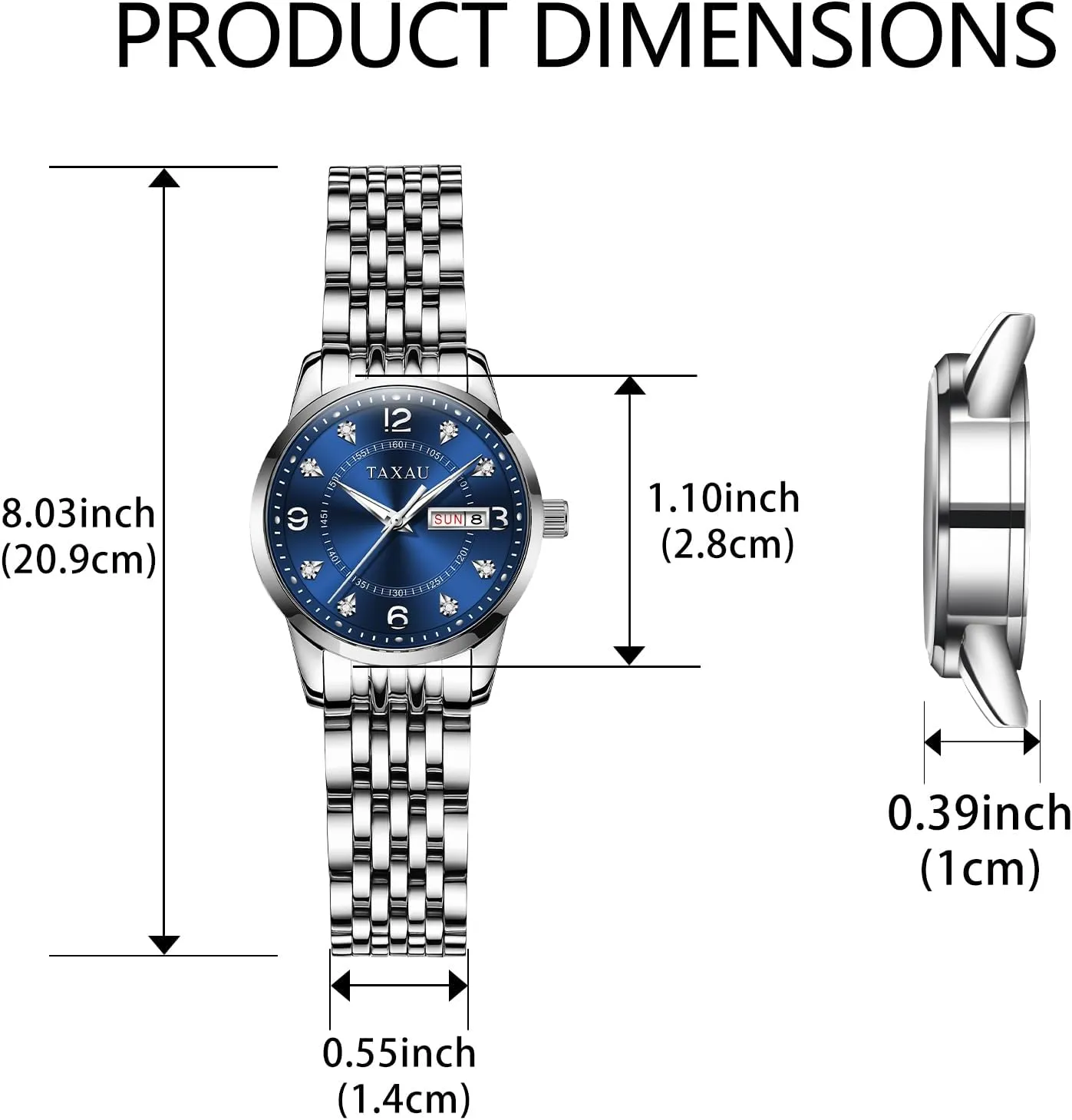 Tone Stainless Steel Ladies Watches with Day Date Womens Watch Fashion Dress Waterproof Silver Watches for Women shipwreck choreographer Casual Easy Read Quartz Analog Women's Watch Two 