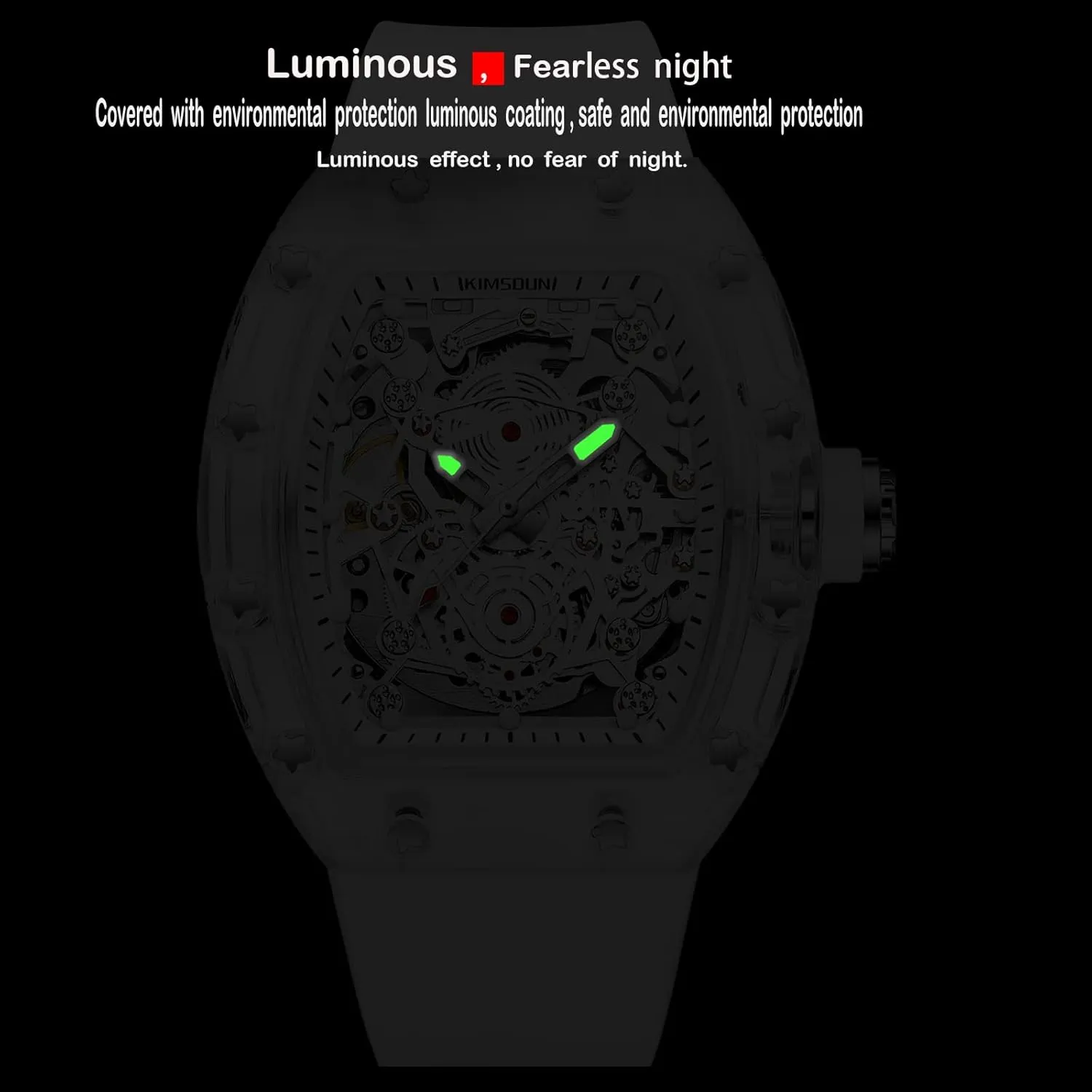 Tonneau Transparent Analog Display Silicone Strap Calendar Quartz Waterproof Trend Male Wrist Watch reduce Gosasa Fashion Hollowed Men Watches 