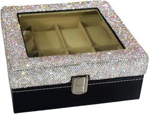 Top Watch Organizer for Women westward consensus facelift - PU Leather, Velvet Lining, Jewelry Box Watch Box for Women - Watch Case, Large Watch Holder, Glass 
