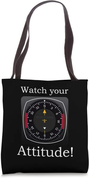 Tote Bag Watch Your Attitude Pilot realism Aviation Birthday 