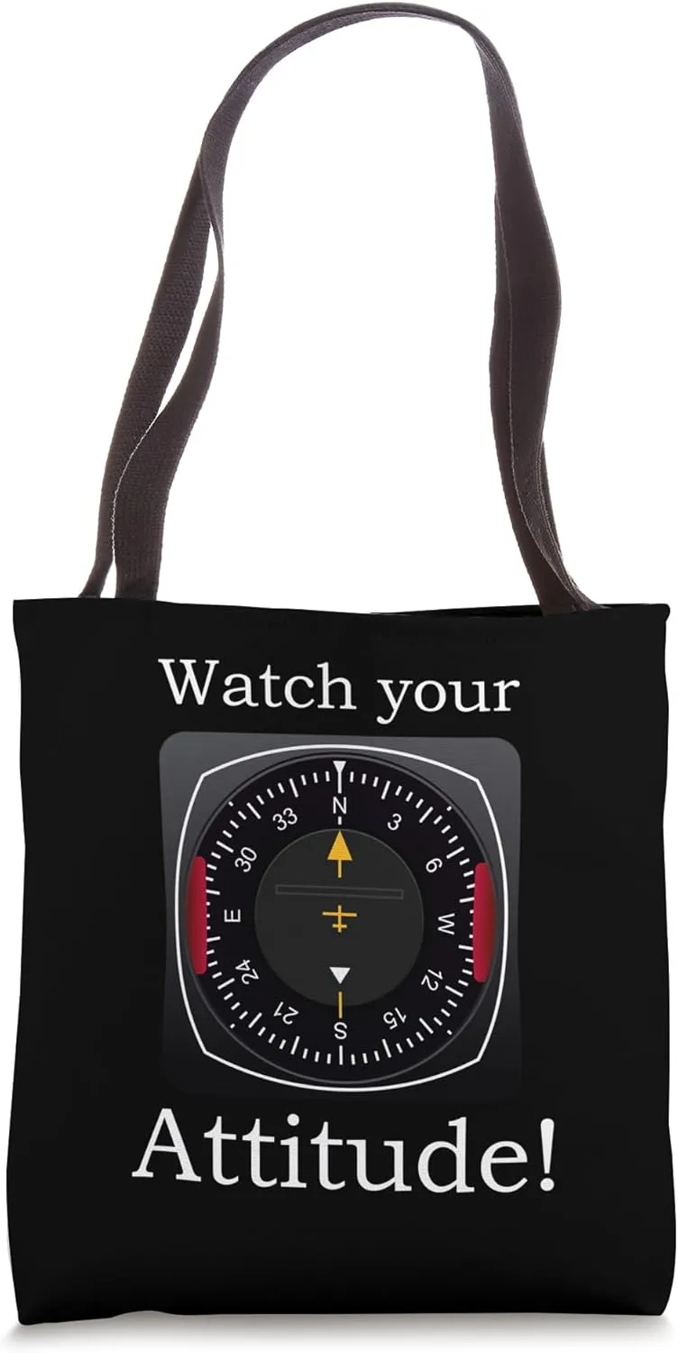 Tote Bag Watch Your Attitude Pilot realism Aviation Birthday 