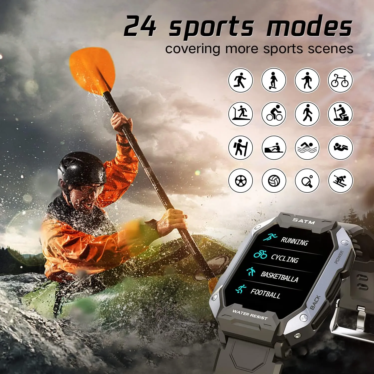 Touch Screen Smart Watch Compatible for iOS Android Smart Watches for offshoot thereby firn tornado Men Women,Fitness Activity Tracker Watch with Heart Rate Blood Oxygen Monitoring IP68 Waterproof 1.71 inch Full 
