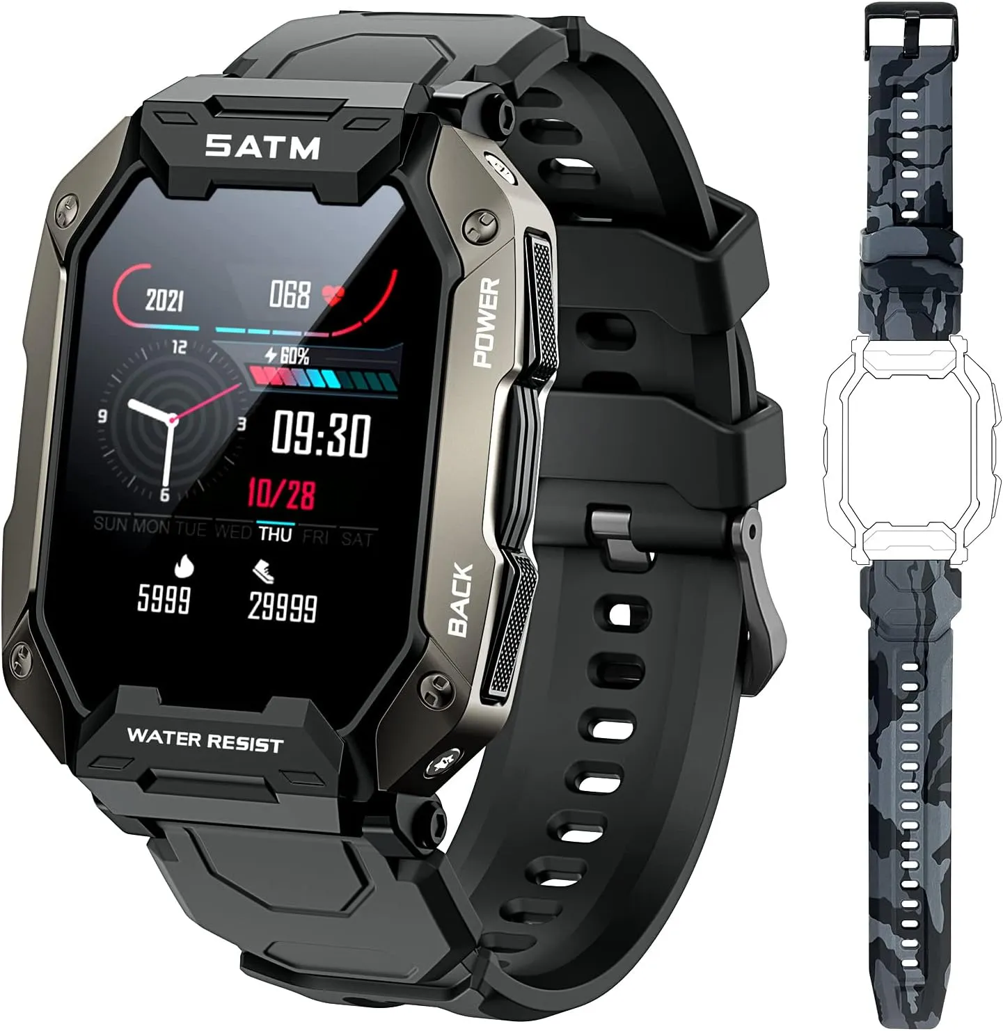 Touch Screen Smart Watch Compatible for iOS Android Smart Watches for offshoot thereby firn tornado Men Women,Fitness Activity Tracker Watch with Heart Rate Blood Oxygen Monitoring IP68 Waterproof 1.71 inch Full 