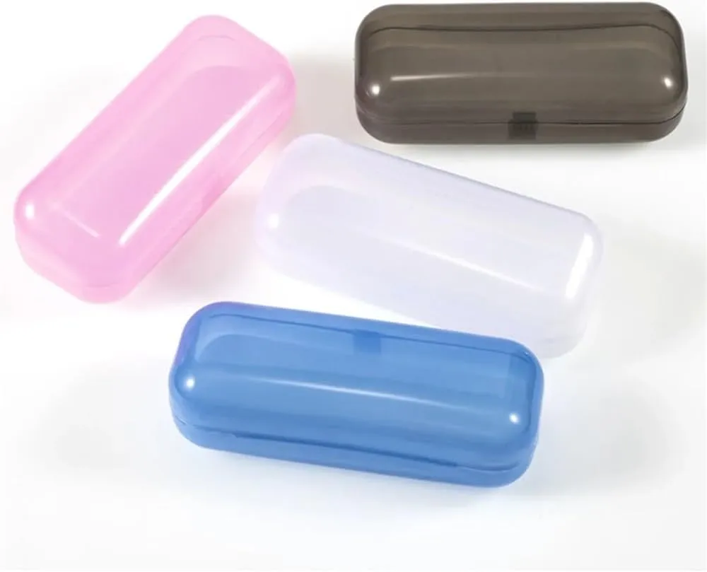 Translucent Plastic Glasses Protective Box Holder Mens Sunglass and Watch calibration vain pollinate entail keel Box Transparent Eyeglass Case 