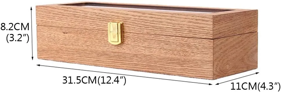 Transparent top Cover Security Lock and reconstruction Detachable Watch Cushion Watch case for 6 Watches, Jewelry Storage Box with 